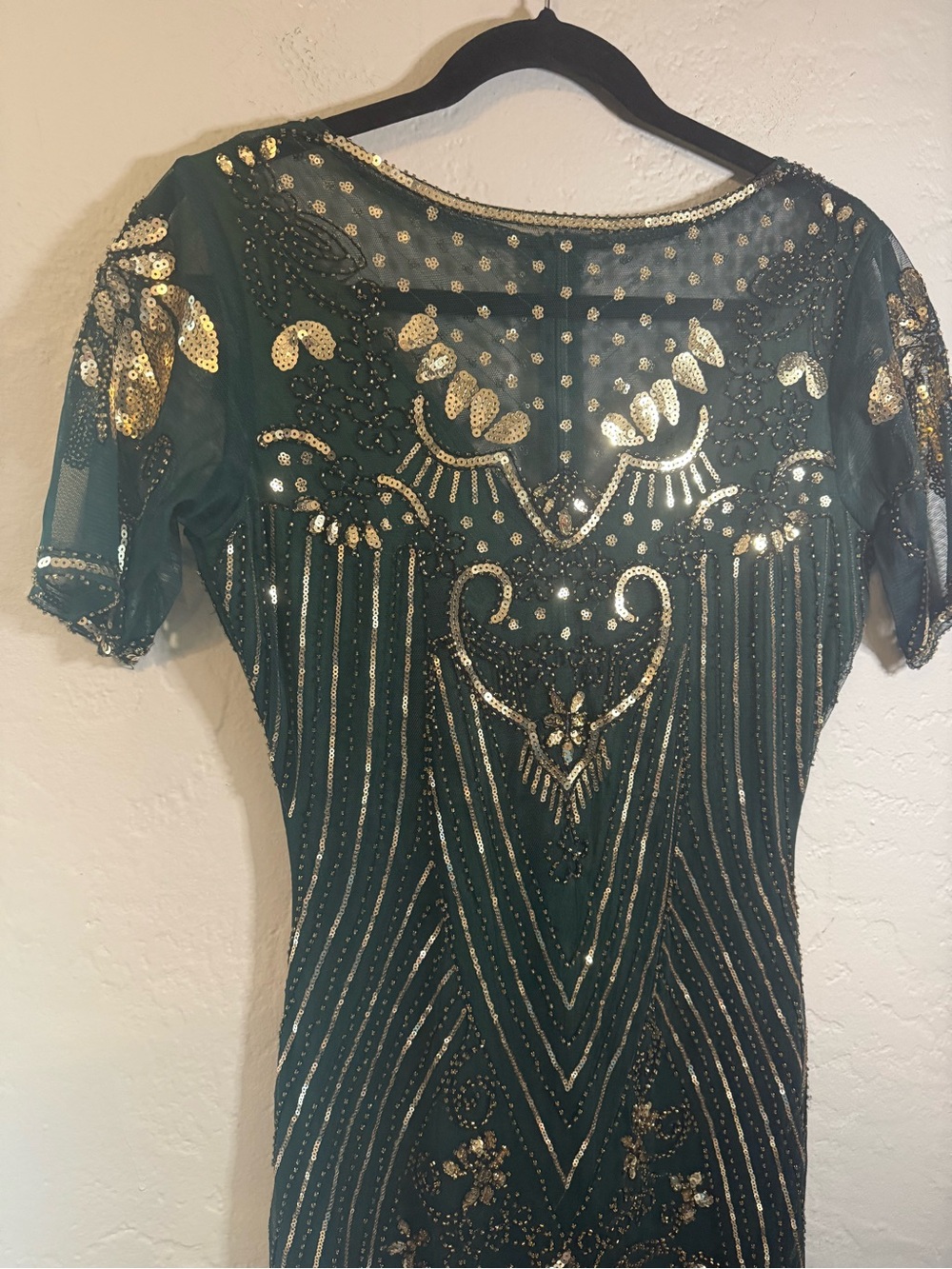 Babeyond Flapper Gatsby Fringe Sequin 1920s Dress Green - Picture 6 of 12